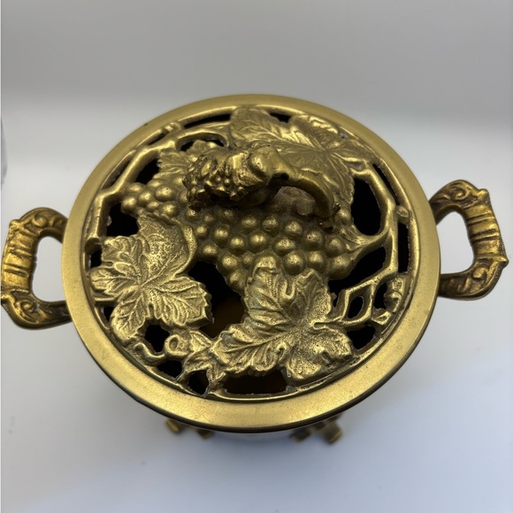 Ornate Gold Decorative Container with Handles - Picture 2 of 10